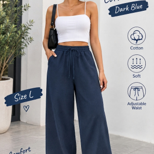Dark Blue Cotton Pants