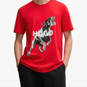 HUGO Dog-print cotton t-shirt