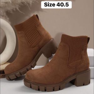 Chunky Heel Sock Boot