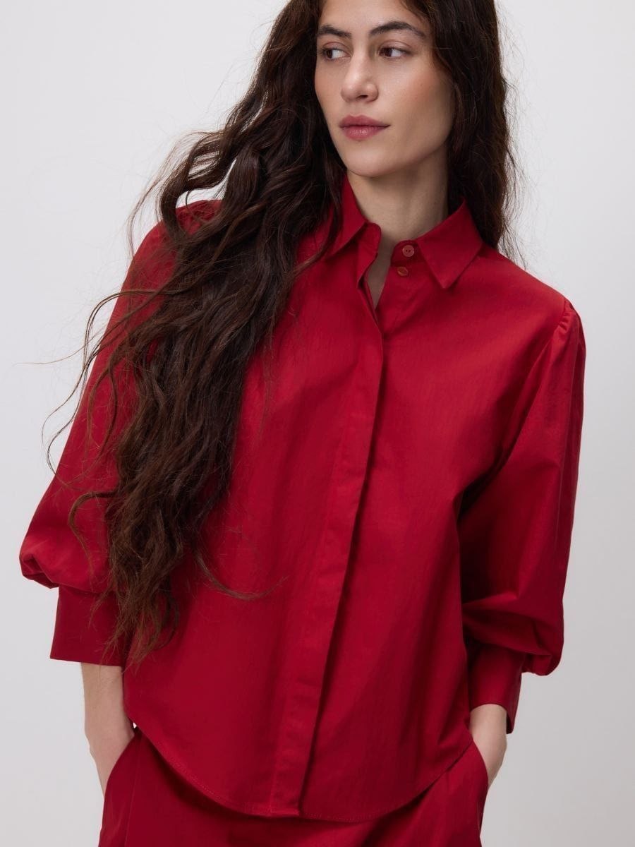 Reserved Puff-Sleeve Collared Shirt