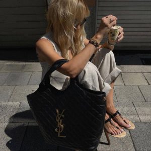 Saint Laurent Icare Maxi Quilted Shopping Bag