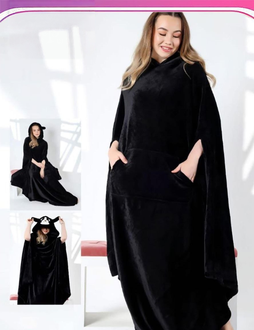 Plush Hooded Blanket (Snuggle Blanket with Pockets) - Image 5