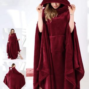 Plush Hooded Blanket (Snuggle Blanket with Pockets)