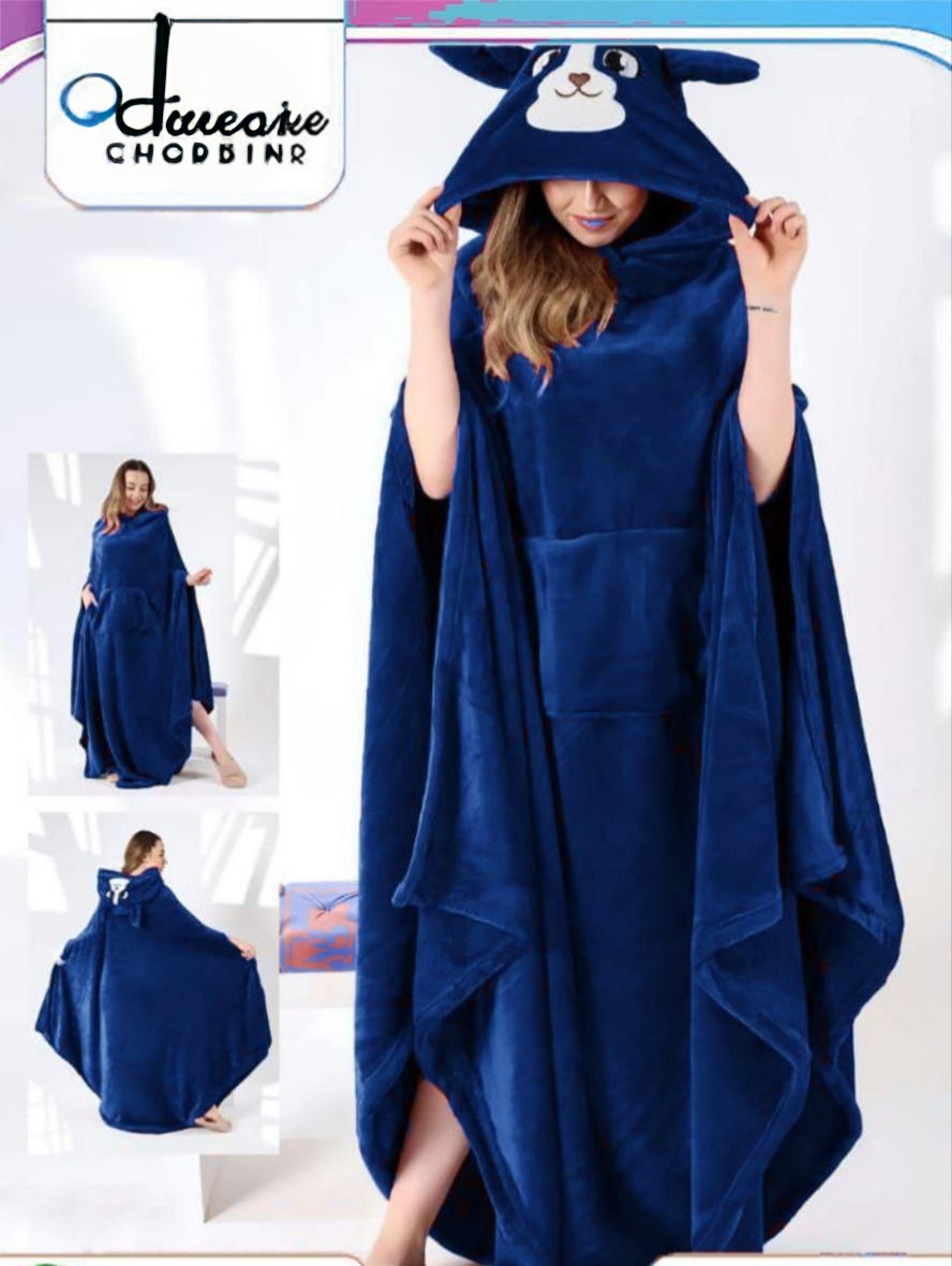 Plush Hooded Blanket (Snuggle Blanket with Pockets) - Image 4