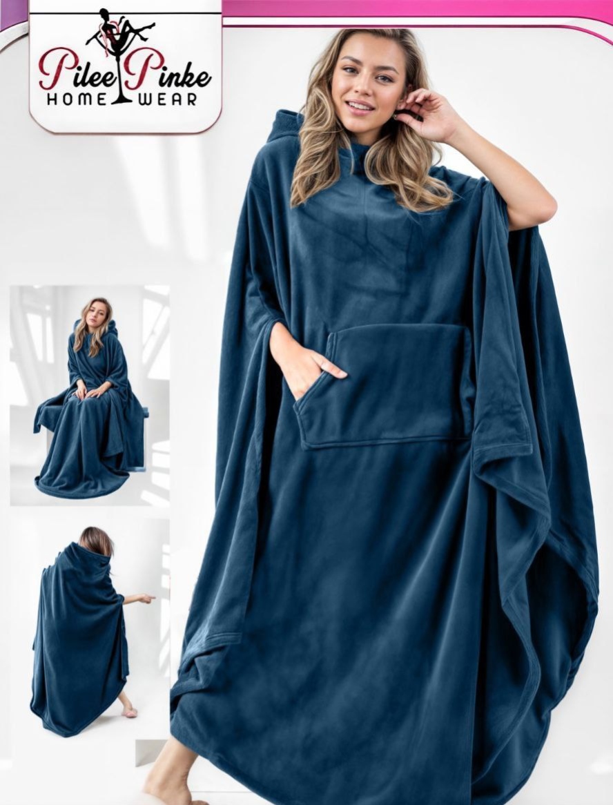 Plush Hooded Blanket (Snuggle Blanket with Pockets) - Image 2