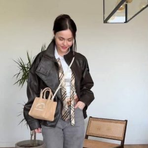 Karl Lagerfeld Mini Rue St-Guillaume Square Woven Tote Bag.