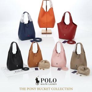Polo Ralph Lauren Pebbled Leather Tote Bag.