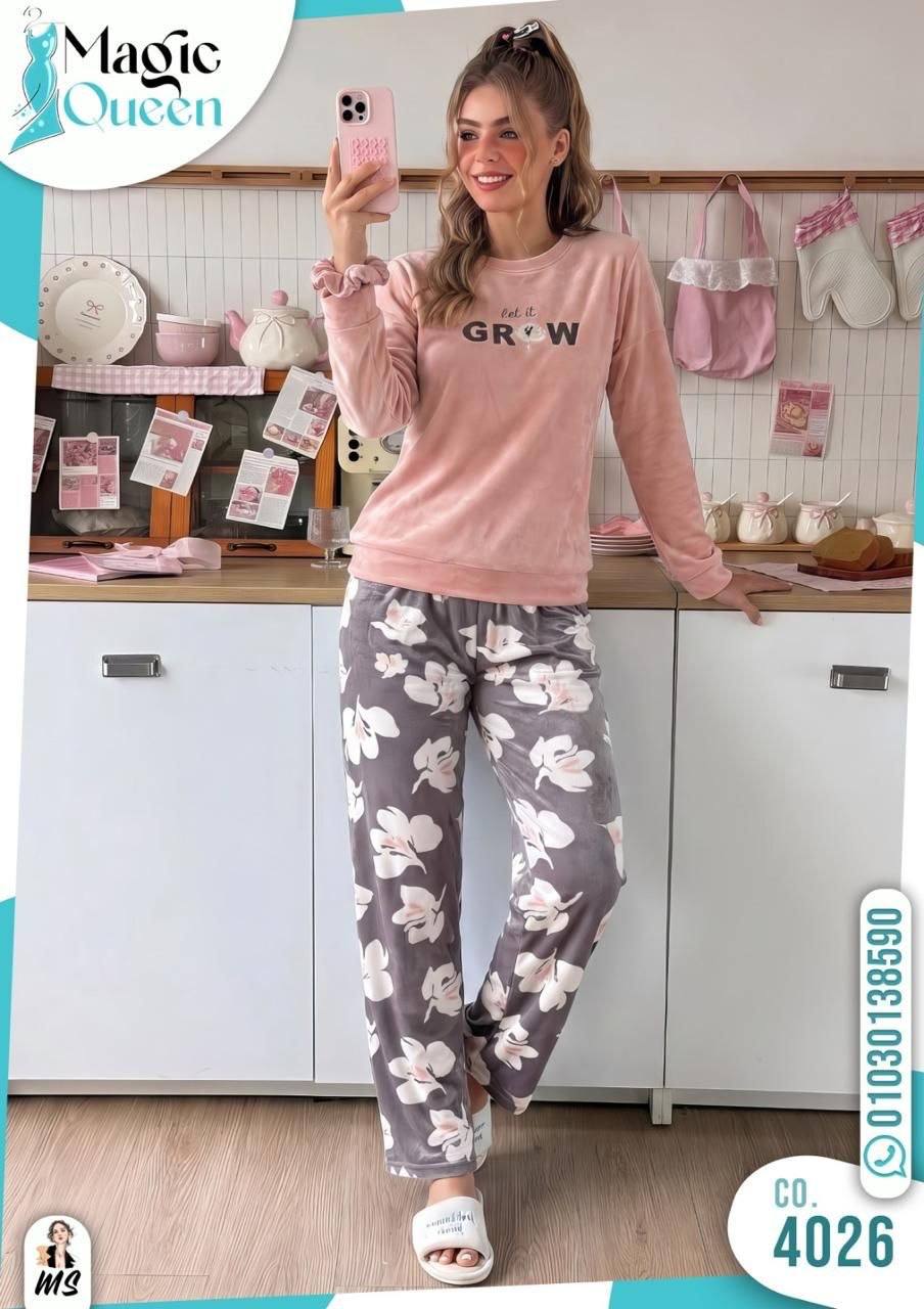 Magic Queen Floral Plush Pajamas