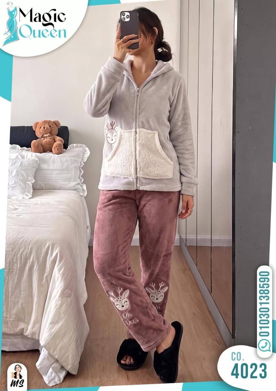 Magic Queen "Oh Deer" Hoodie Pajamas - Image 2