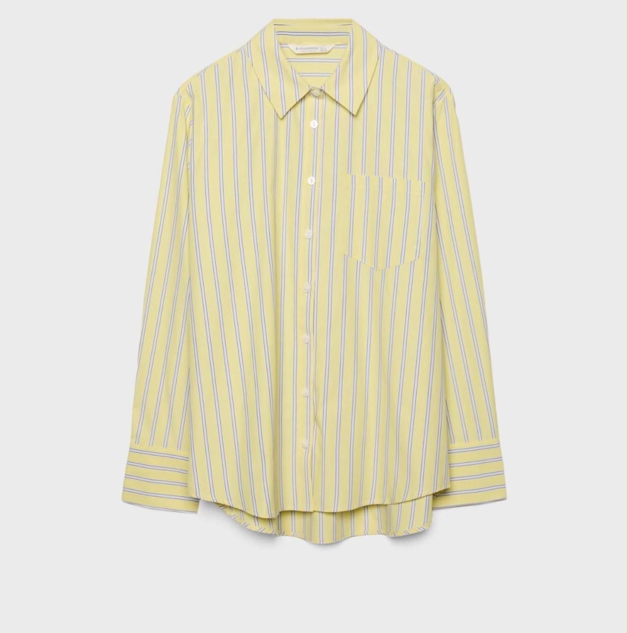 Pastel Striped Poplin Button-Down Shirt – Yellow & Lavender - Image 4