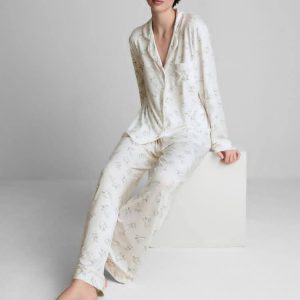 White Bow Velour Pyjamas Set