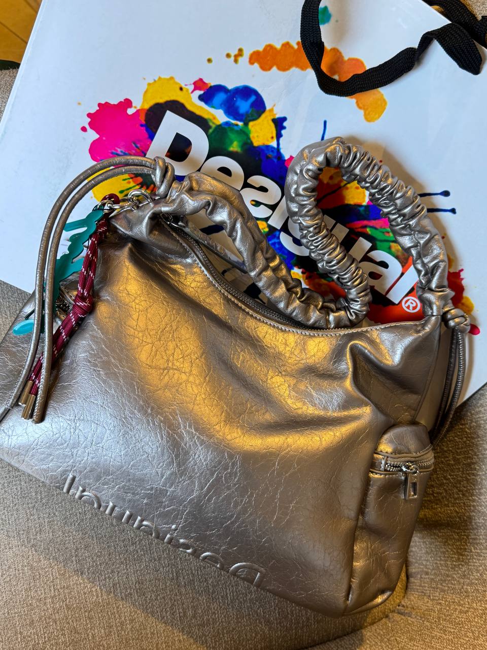 Desigual Metallic Hobo Bag