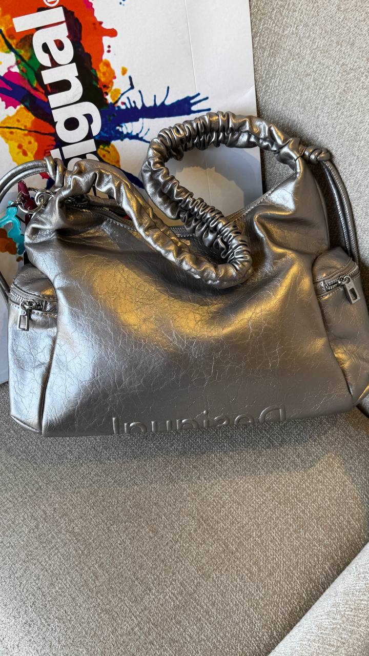 Desigual Metallic Hobo Bag - Image 5
