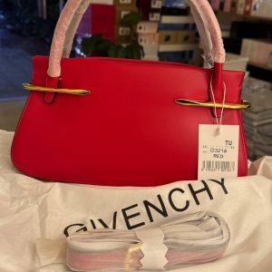 Givenc Leather "Pinch" Top-Handle Bag
