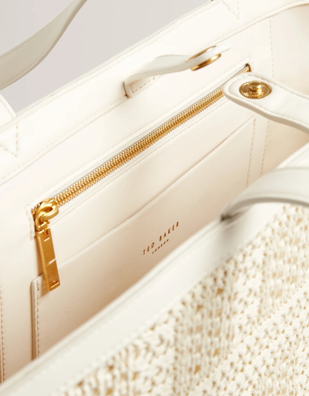 Ted Baker Pammina Raffia Straw Bucket Tote Ivory - Image 3
