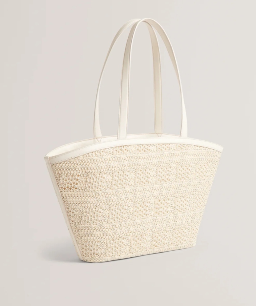Ted Baker Pammina Raffia Straw Bucket Tote Ivory - Image 2