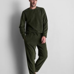 Ribbed Fleece Long Pyjamas