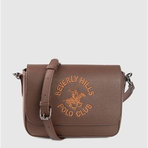 Beverly Hills Polo Club Logo Embroidered Flap Crossbody Bag