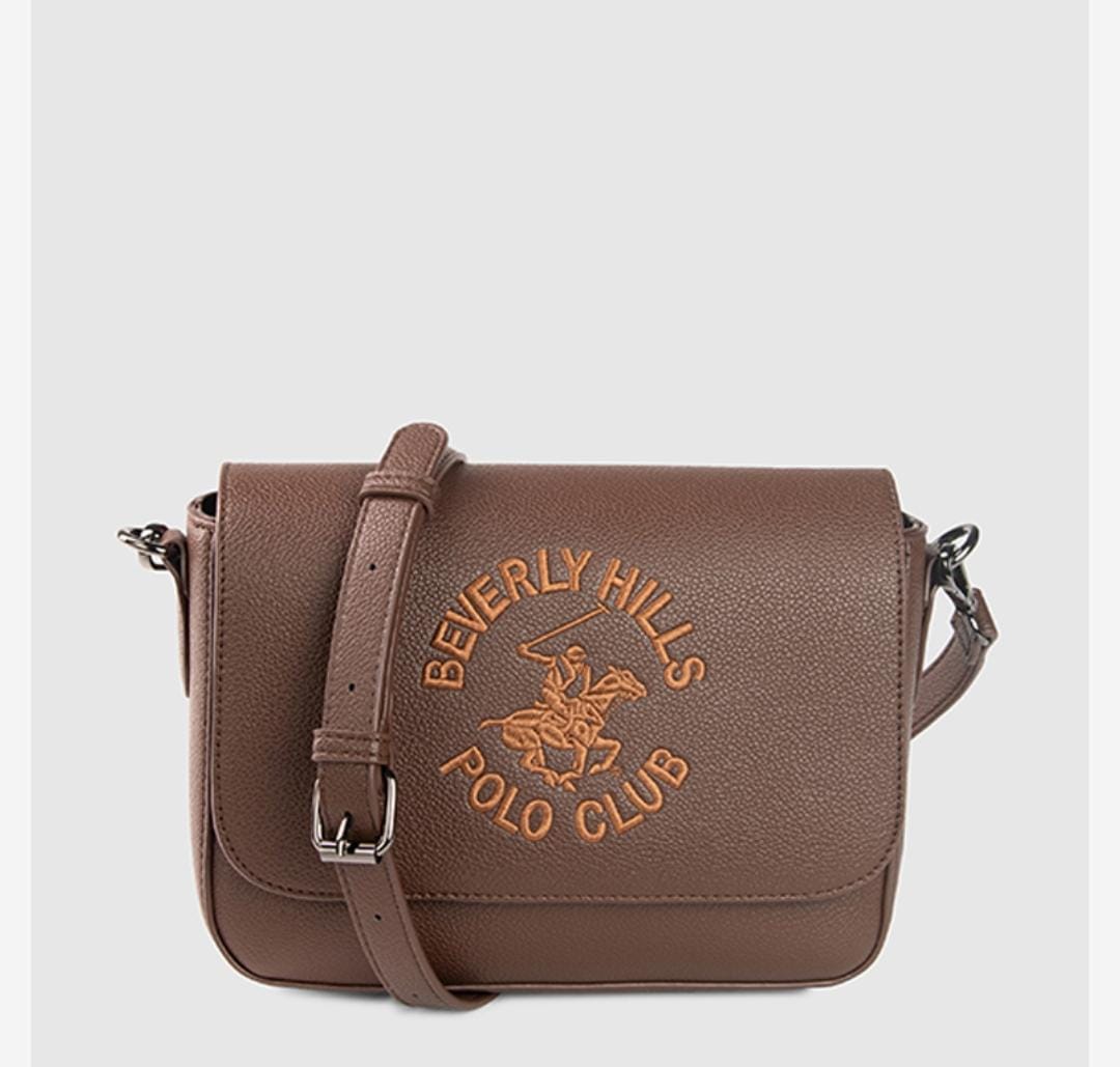 Beverly Hills Polo Club Logo Embroidered Flap Crossbody Bag