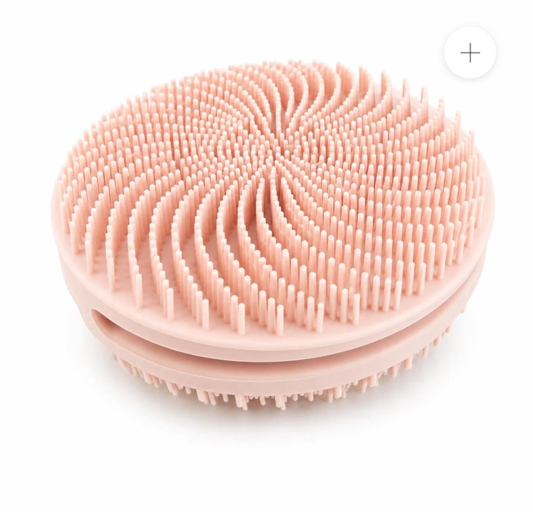 Pink Blush Round Silicone Exfoliating Body Scrubber