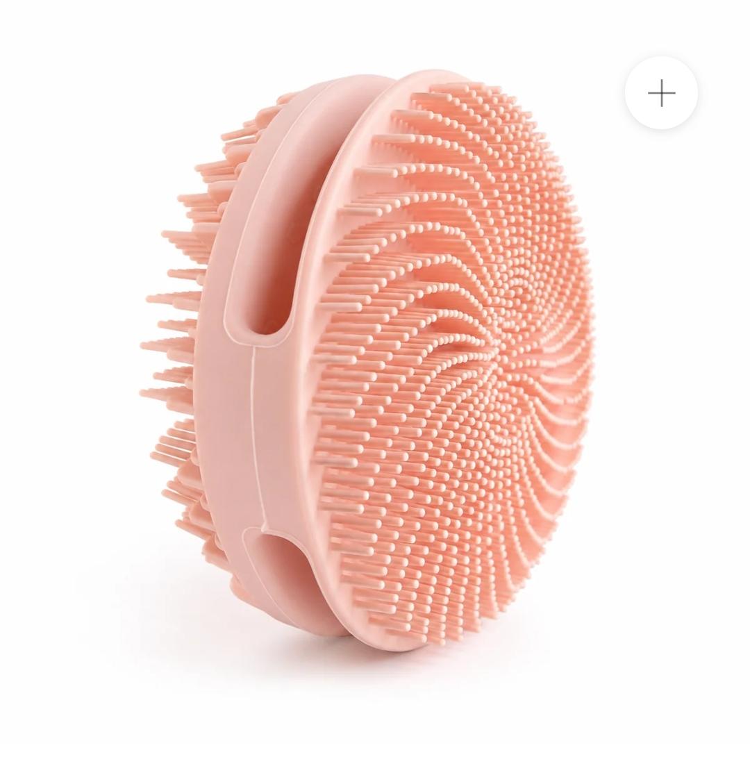 Pink Blush Round Silicone Exfoliating Body Scrubber - Image 3