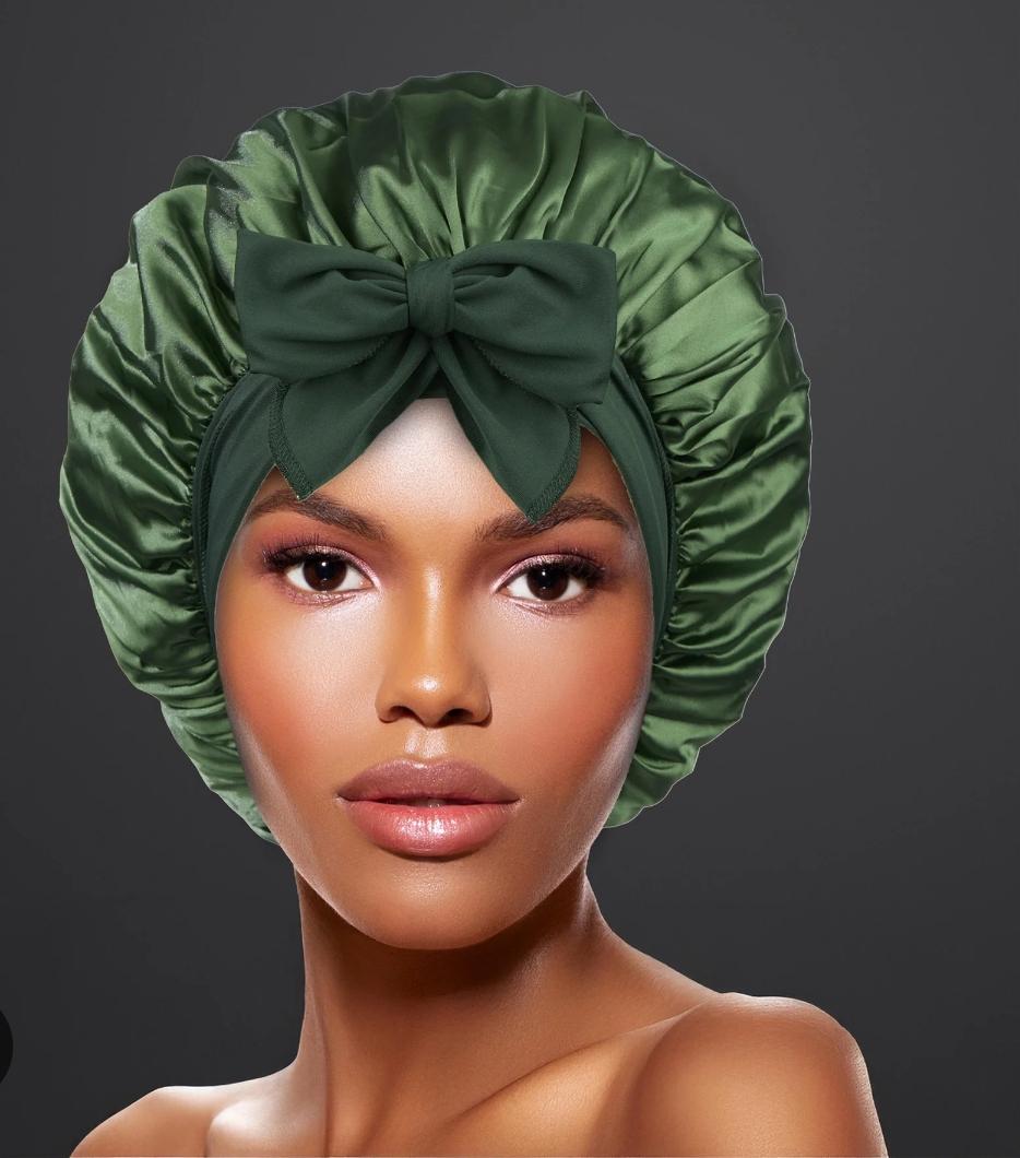 SATIN TIE CAPP- GREEN