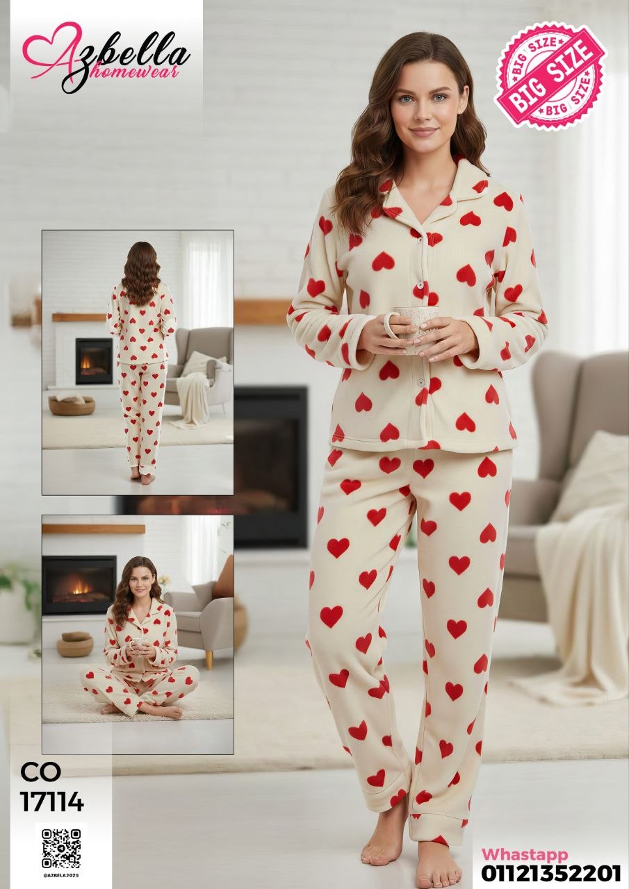 Sweet Heart Velvet Pajama Set - Image 2