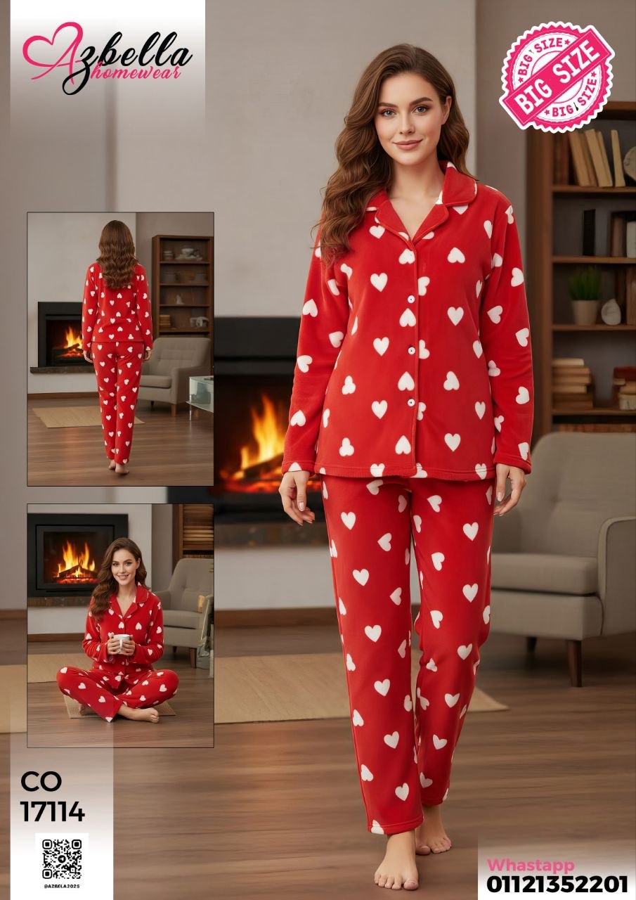 Sweet Heart Velvet Pajama Set